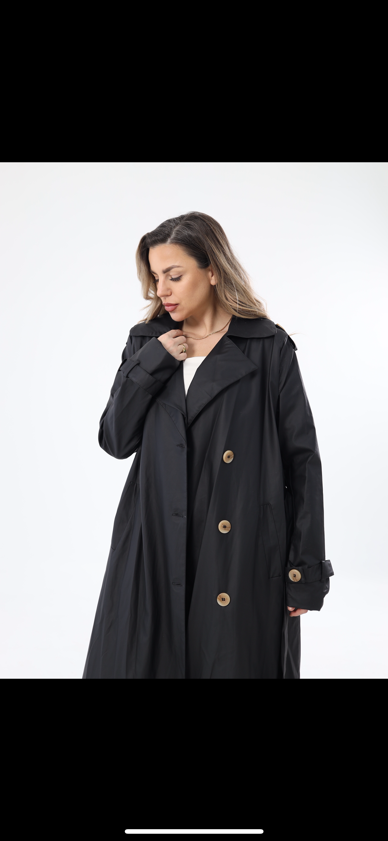 Black leather trench coat